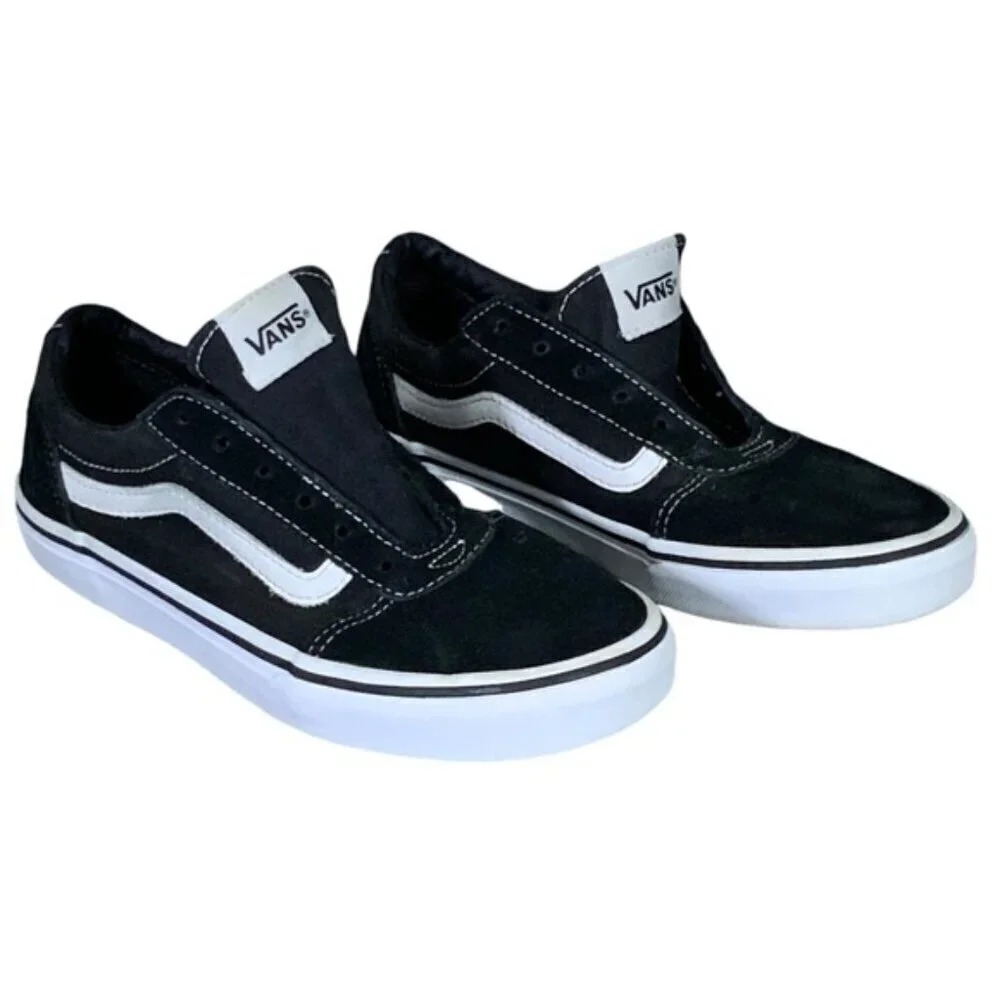VANS Old Skool Suede Low Skate Sneakers Lace Up Off The Wall Black/White Sz 5